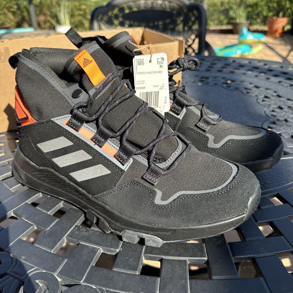Adidas Terrex Hikster Mid Core Black Signal Orange Men's Shoes EH3529 Size 9.5 - Picture 2 of 15